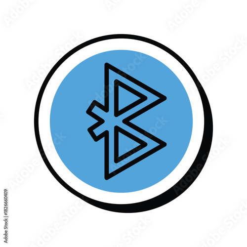 Bluetooth icon with white background vector stock illustration