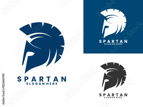 Spartan helmet simple logo design vector template. Spartan Head logo design vector