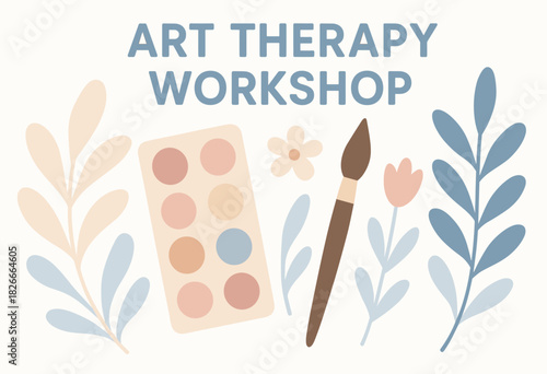 Art therapy workshop: creative mindfulness with paint palette and brush