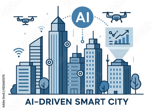 Ai-driven smart city with technology integration and drone support