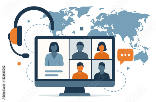 Virtual meeting interface with diverse participants and global connectivity