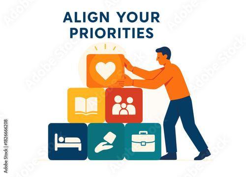Male aligns priorities with love, family, health, career, learning goals
