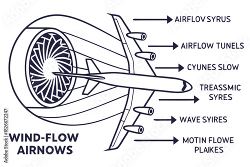 Airplane in wind tunnel illustrating airflow dynamics and aerodynamic forces aircraft