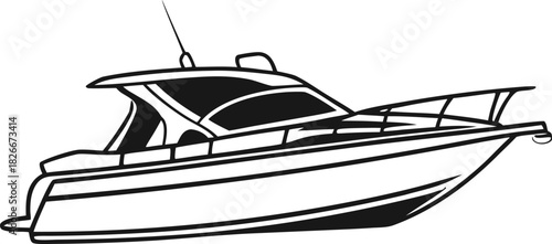 vector boat on the water