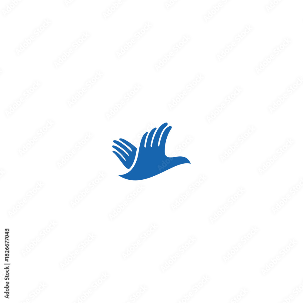 Fototapeta premium Hand bird logo Icon flat vector design