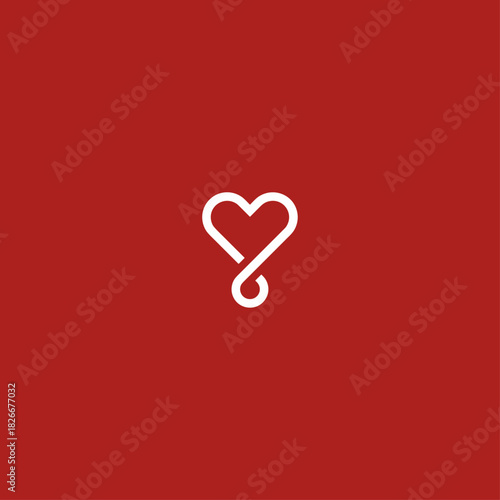 Heart loop medical logo Icon flat vector design