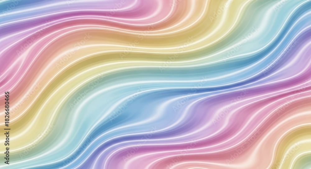 Obraz premium Soft pastel waves in flowing abstract design 