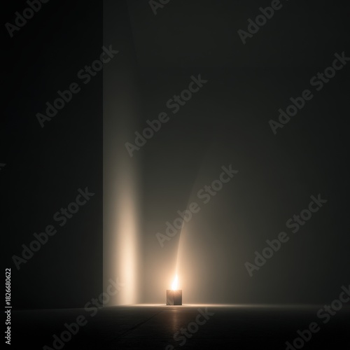 Candle Flame in Dark Corner
