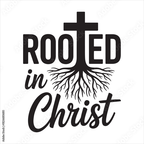 Rooted in Christ Fall Christian T Shirt Design 