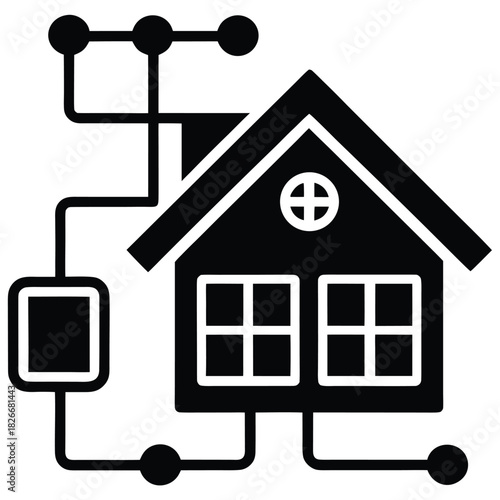 smart home grid on white background