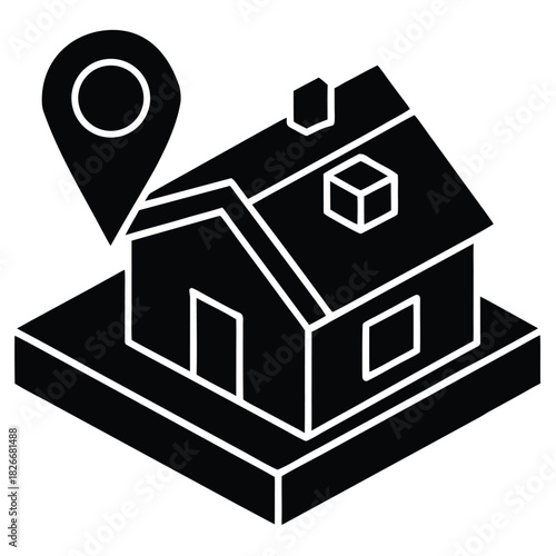 smart home map 3d on white background