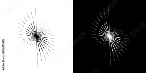 Dynamic abstract spiral sound wave rhythm lines. Circular spiral sound wave rhythm of lines. Circular futuristic abstract lines, black and white background.	

