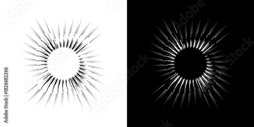 Dynamic abstract spiral sound wave rhythm lines. Circular spiral sound wave rhythm of lines. Circular futuristic abstract lines, black and white background.	
