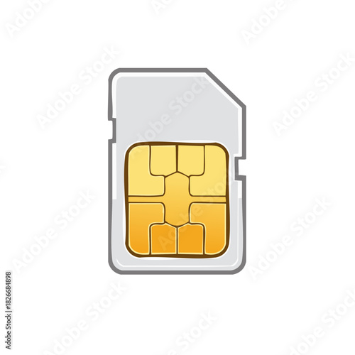 Cartoon Style SIM Card Illustration for Mobile Communication Technology Global Connectivity