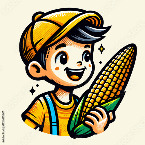 Children holding corn