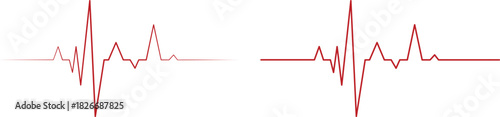Two red sound waveforms displayed against a white background