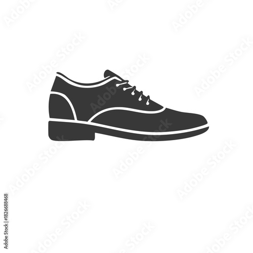 Stylish men's classic formal lace-up dress shoe silhouette icon footwear vector