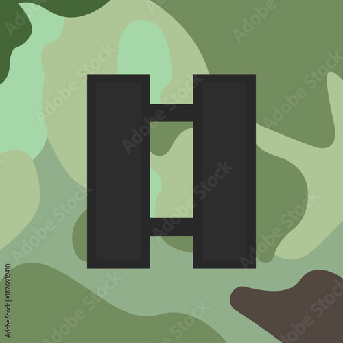  Captain emblem icon on army uniform, insignia, vector.