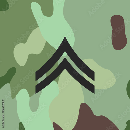 Corporal emblem icon on Army uniform, insignia, vector.