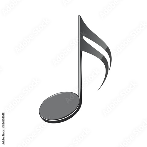 Single music note graphic icon. Sound and musical notation concept.