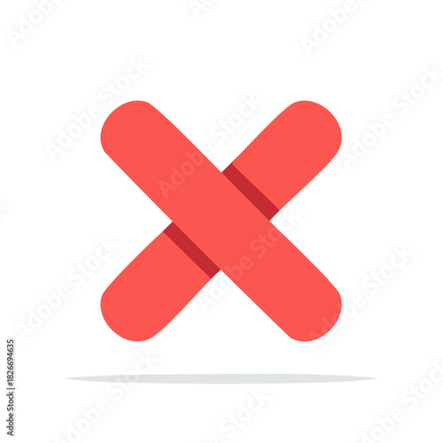 Red Cross Mark X Symbol for Rejection Deletion or Failure Vector Icon