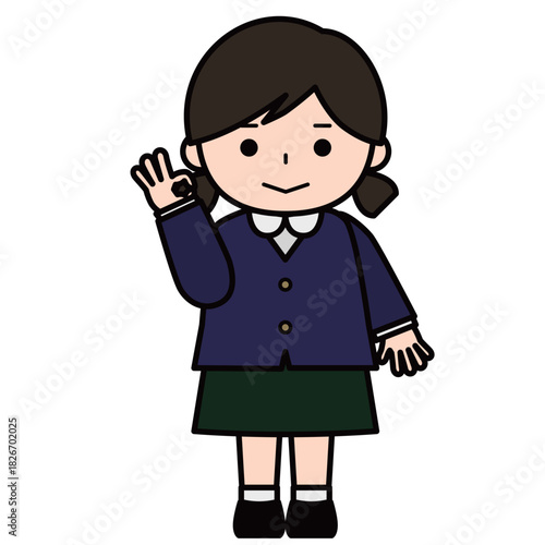 OKサインを出す女の子