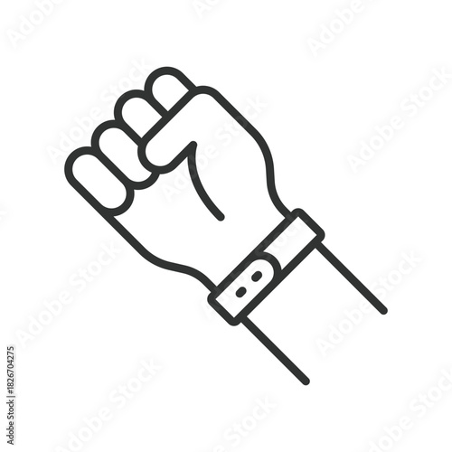 festival control bracelet icon in line design. bracelet, control, wristband, access, entry, festival on white background vector. festival control bracelet editable stroke icon