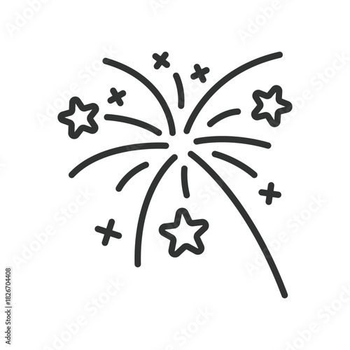festival fireworks icon in line design. fireworks, celebration, sparks, star, festive, festival on white background vector. festival fireworks editable stroke icon