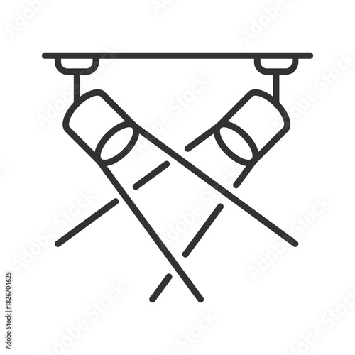 festival spotlight icon in line design. spotlight, lighting, beam, show, stage, festival on white background vector. festival spotlight editable stroke icon