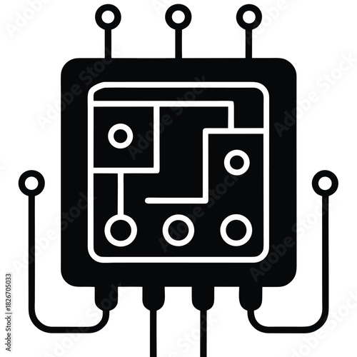 smart circuit panel on white background