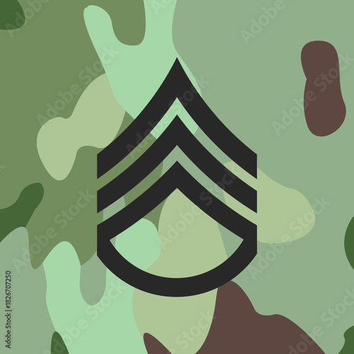 Staff sergeant emblem icon on Army uniform, insignia, vector.