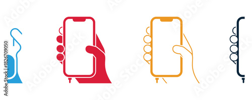 Streamlined mobile app icons for modern tech companies, showcasing minimalist UI and sleek design, perfect for presenting digital solutions and innovative communication platforms with hands