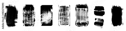 collection of grunge rolled ink stamp textures. vector illustration