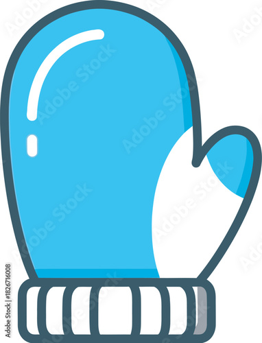 Cozy blue mitten for warmth on a cold winter day