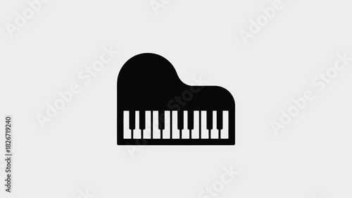 Piano icon simple flat vector illustration musical instrument symbol for music apps and websites isolated on white background