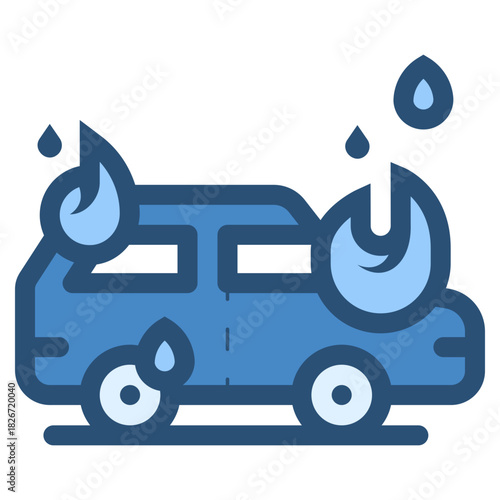 car fire burned by arson icon
