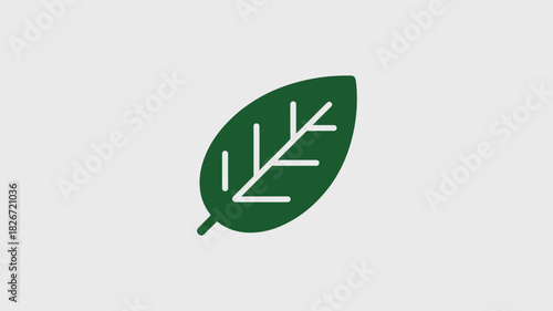 Green leaf icon simple flat vector design isolated on white background for nature and ecology concepts