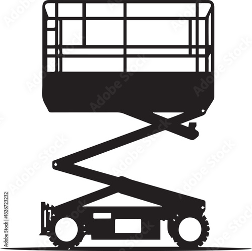 silhouette vector art of scissor lift