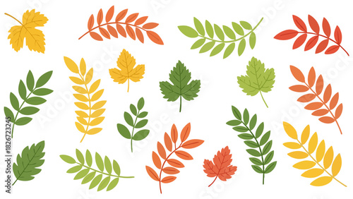 Colorful Leaves Collection Botanical Vector Art for Autumn Designs