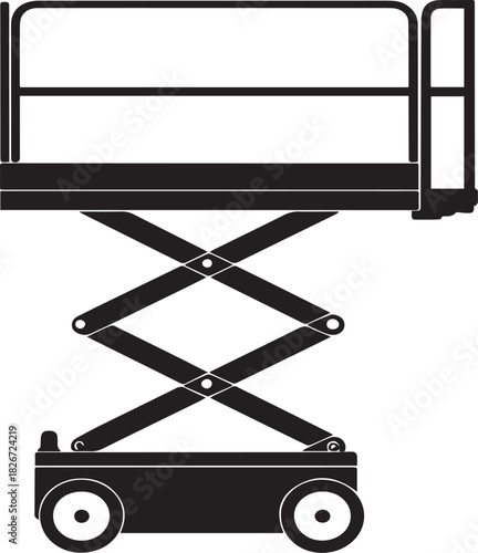 silhouette vector art of scissor lift