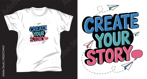 Literature graphic vector T shirt design print.