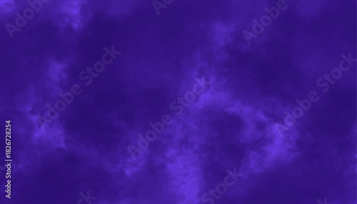 Dark, vibrant indigo and deep purple smoke texture background. Moody abstract royal purple cloud pattern wallpaper.