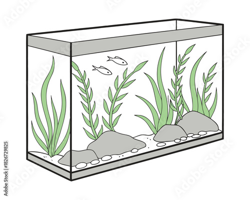 Colorful Tropical Aquarium Fish Illustration