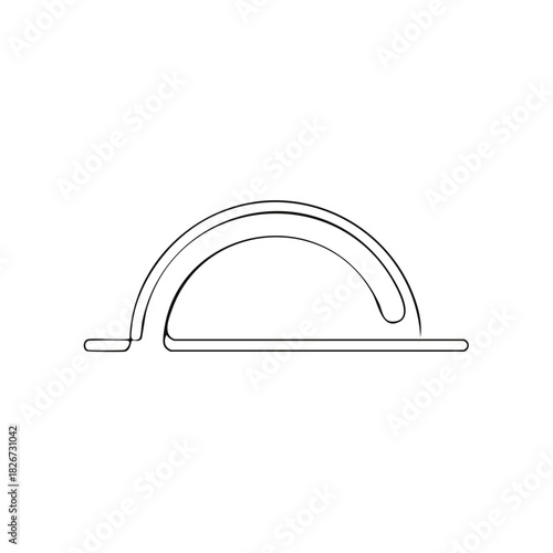 Simple line drawing of a protractor a geometric tool for measuring angles