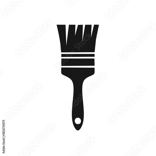 Paint brush black icon vector illustration for art creativity and home improvement projects