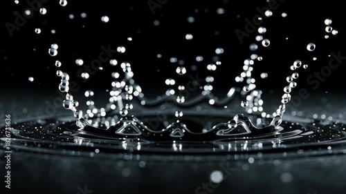 A splash of water in the air with a dark background