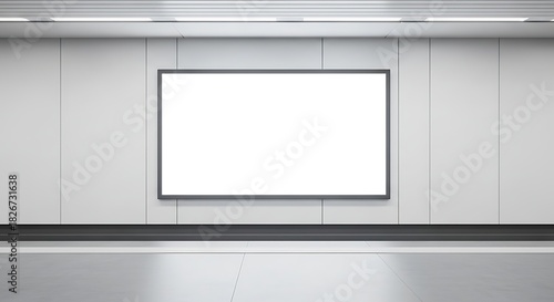 Modern blank billboard mockup for advertising in a subway station, ready for your message, a perfect template for showcasing your brand or artwork today
