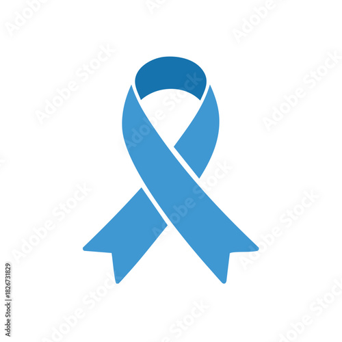 Blue awareness ribbon symbol representing support for prostate cancer and other causes