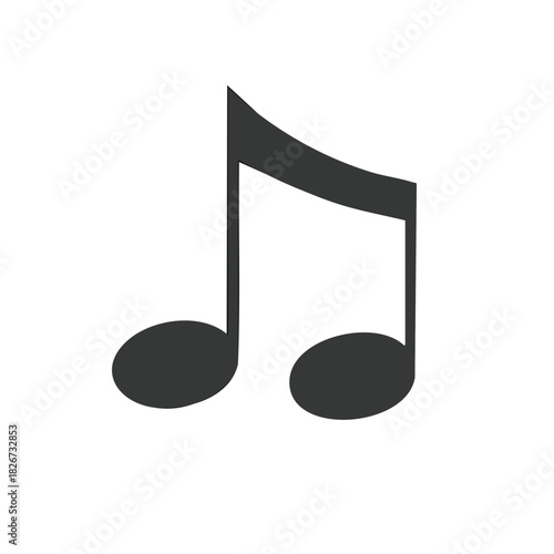 Dark musical eighth notes connected by a beam forming a classic rhythm symbol for melody