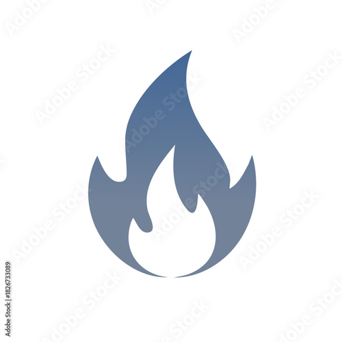 Modern blue gradient flame icon symbolizing natural gas heat energy and power